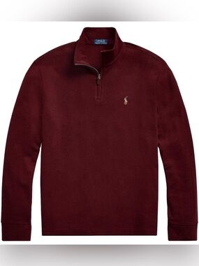 Polo Ralph Lauren Men's Burgundy 1/4 Zip Pullover Sweater XL Classic Wine Fall
